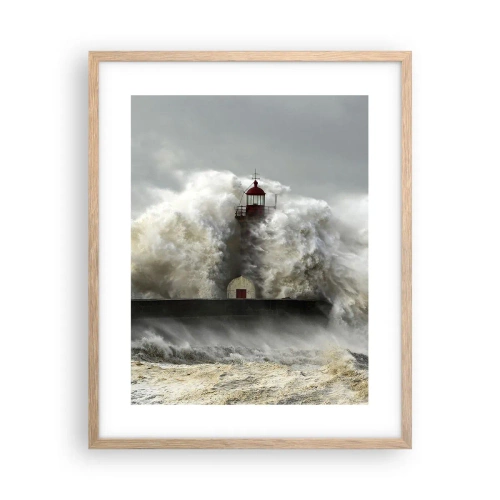 Affiche dans un chêne clair - Poster - La colère de l'océan - 40x50 cm