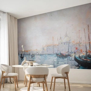 Papier peint sur mesure Premium Canvas - Derrière l'eau, derrière le brouillard - Morceau, Ville, Venise