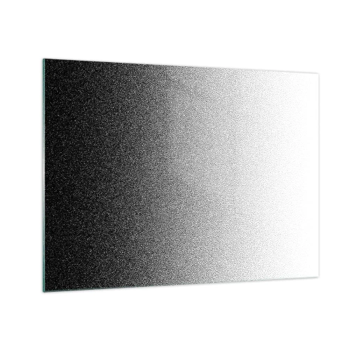 Impression sur verre - Image sur verre - Dégradé noir et blanc avec effets granuleux et lumineux - 70x50cm - Du coté de la lumière - Décoration murale moderne pour le salon et la chambre ARTTOR