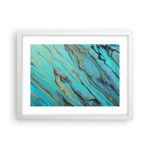 Affiche dans un cadre blanc - Poster - Marée turquoise - 40x30 cm