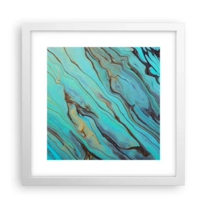 Affiche dans un cadre blanc - Poster - Marée turquoise - 30x30 cm