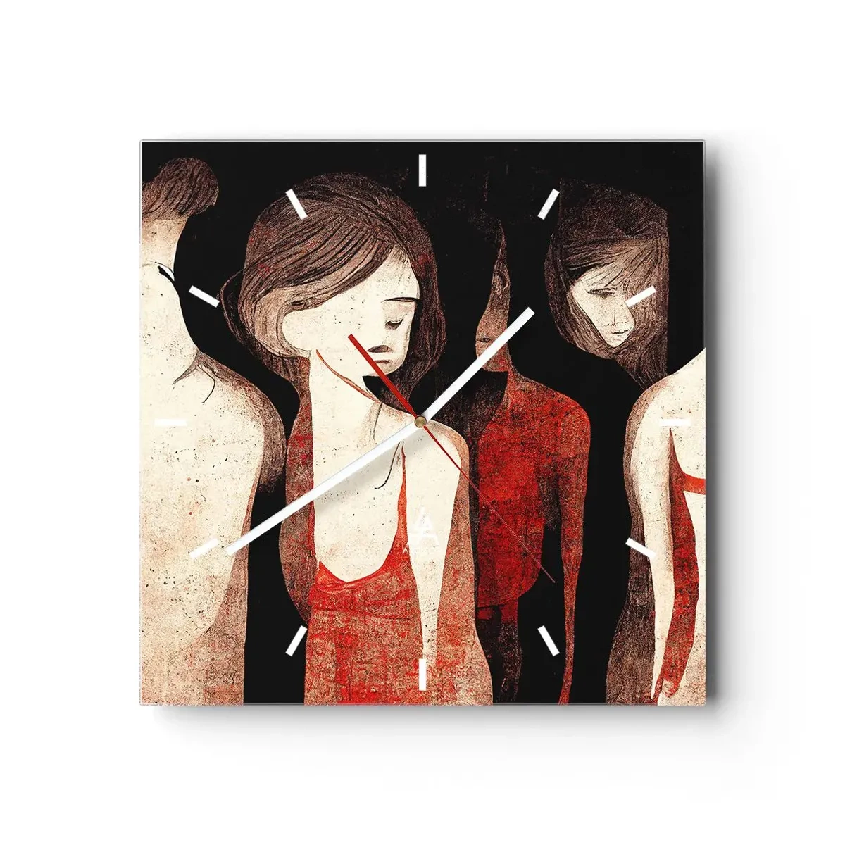Horloge murale - Pendule murale - Madones des ténèbres - 40x40 cm