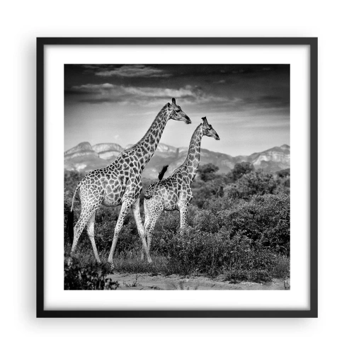 Affiche dans un cadre noir - Poster - Hautes sphères en Afrique - 50x50 cm