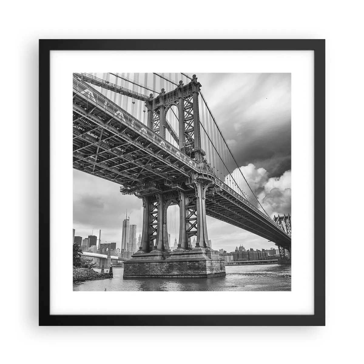 Affiche dans un cadre noir - Poster - Au coeur de la ville - 40x40 cm