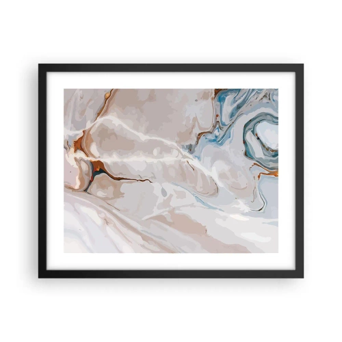 Affiche dans un cadre noir - Poster - Le bleu serpente sous le blanc - 50x40 cm