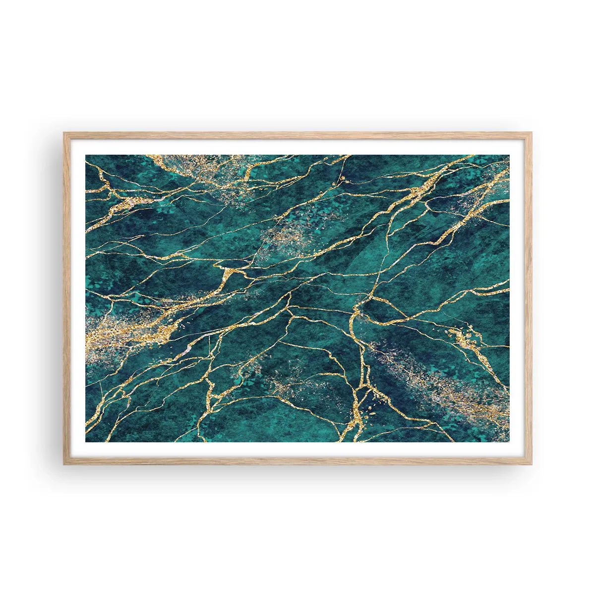 Affiche dans un chêne clair - Poster - Mine d'or - 100x70 cm