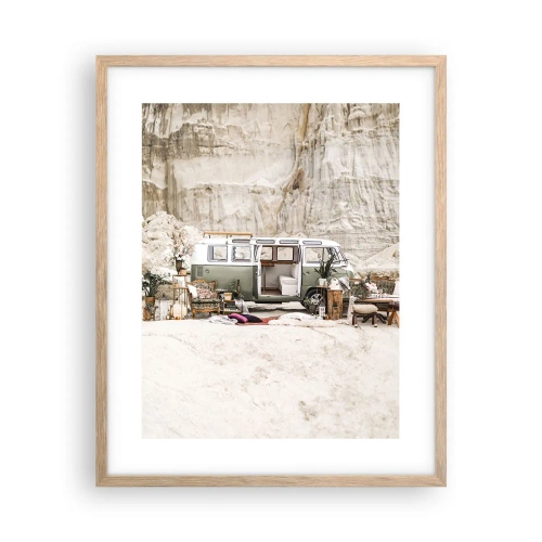 Affiche dans un chêne clair - Poster - Il est temps de commencer le voyage - 40x50 cm