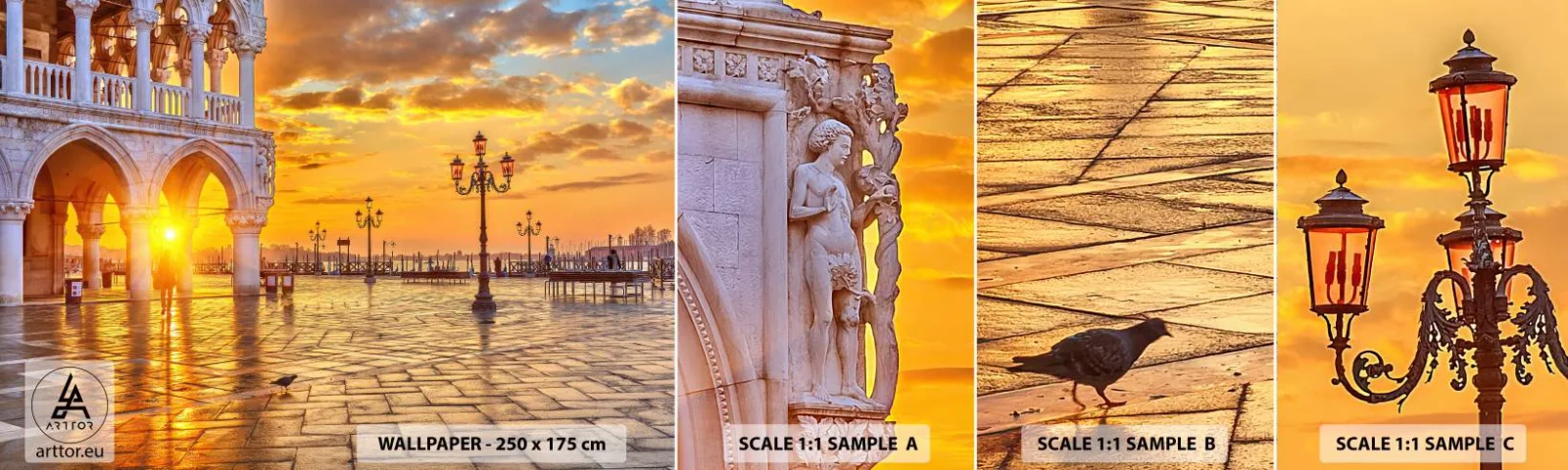 Échantillon De Papier Peint Standard Eco - Où est tout le monde? - Ville, Venise, Architecture - 100x30 cm