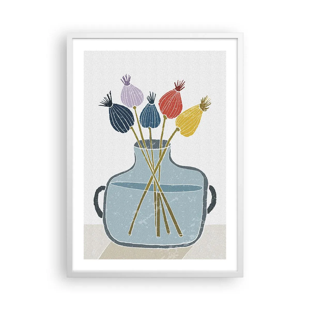Affiche dans un cadre blanc - Poster - Comme s'il avait semé des graines de pavot - 50x70 cm