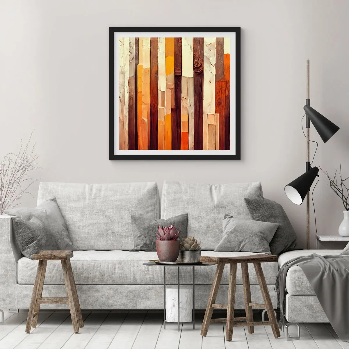 Affiche dans un cadre noir - Poster - Hymne des arbres forestiers - 30x30 cm