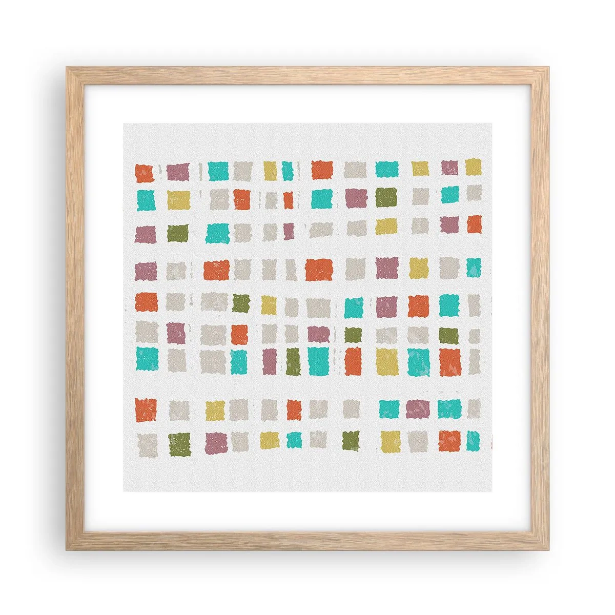 Affiche dans un chêne clair - Poster - Jeu inconnu - 40x40 cm