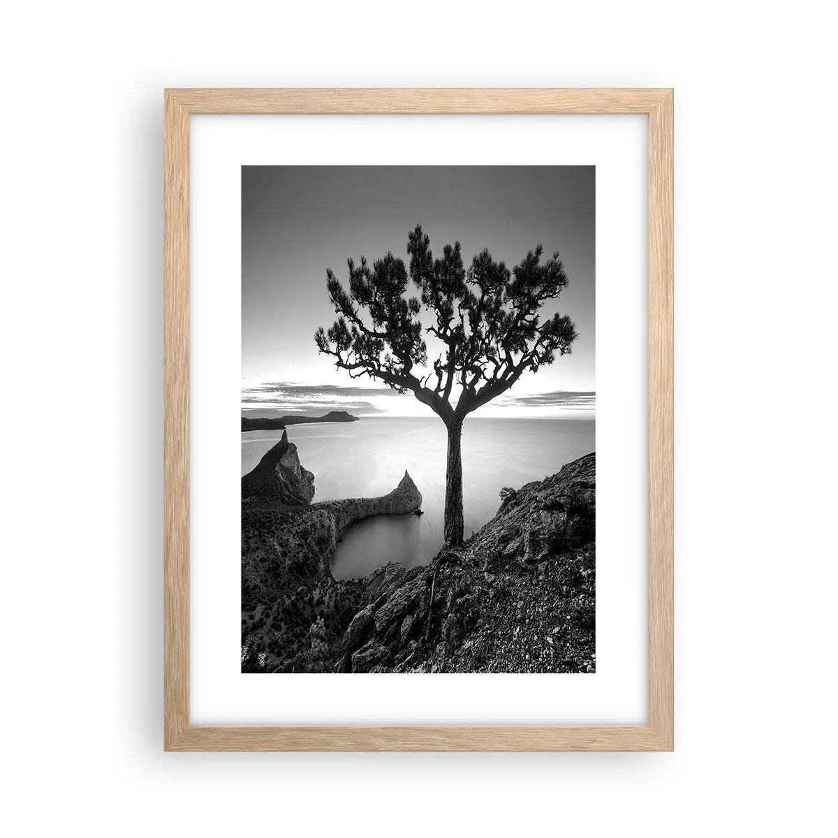 Affiche dans un chêne clair - Poster - Paix jusqu'à l'horizon - 30x40 cm