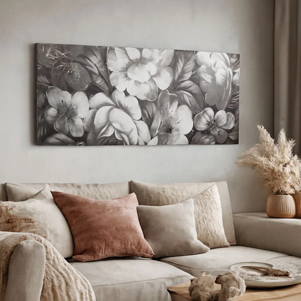 Impression sur toile - Image sur toile - Belle même en gris - 100x40 cm