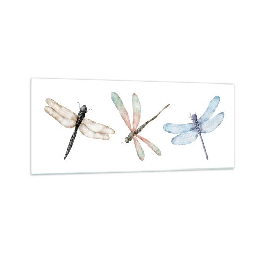 Impression sur verre - Image sur verre - Libellules en apesanteur - 100x40 cm