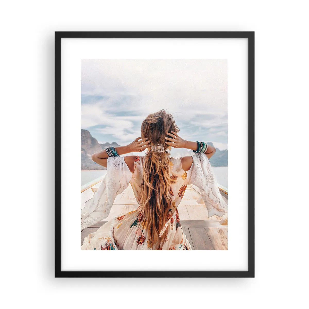 Affiche dans un cadre noir - Poster - En route vers le bonheur - 40x50 cm