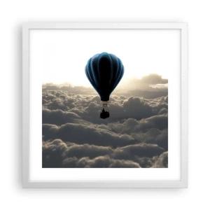 Affiche dans un cadre blanc - Poster - Un vagabond au dessus des nuages - 40x40 cm