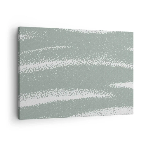 Impression sur toile - Image sur toile - Vagues d'hiver dans les tons menthe et blanc - 70x50cm - Abstraction dans un climat hivernal - Décoration murale moderne pour le salon et la chambre ARTTOR
