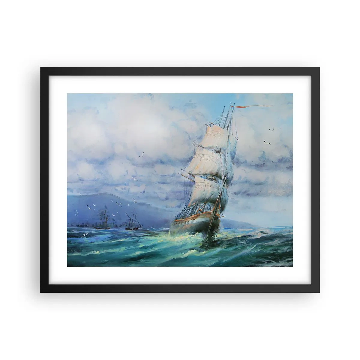 Affiche dans un cadre noir - Poster - Vents favorables - 50x40 cm