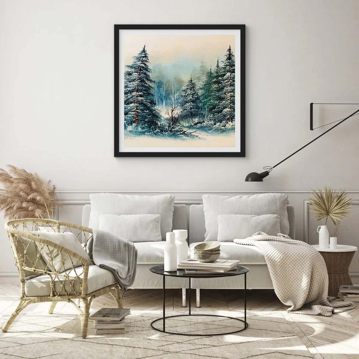 Affiche dans un cadre noir - Poster - Prêt pour les fêtes - 40x40 cm