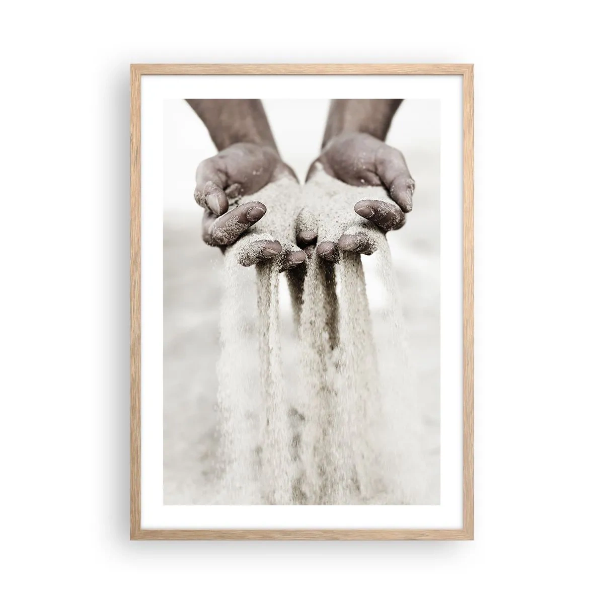 Affiche dans un chêne clair - Poster - Avec ces mains… - 50x70 cm