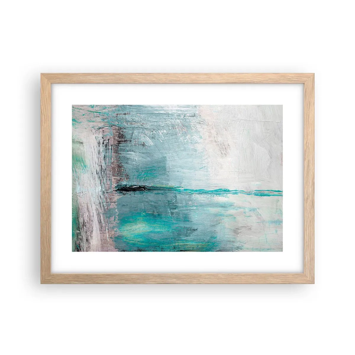 Affiche dans un chêne clair - Poster - Horizontalement en bleu - 40x30 cm