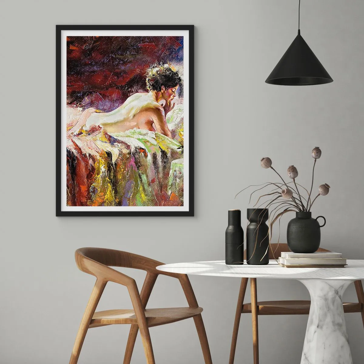 Affiche dans un cadre noir - Poster - Vénus en pensée - 40x50 cm