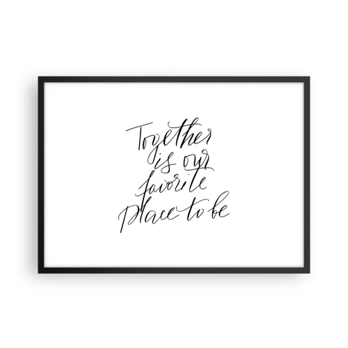 Affiche dans un cadre noir - Poster - Inscription typographique dans un style élégant sur fond blanc - 70x50cm - Vous aussi vous le sentez? - Décoration murale moderne pour le salon et la chambre ARTTOR