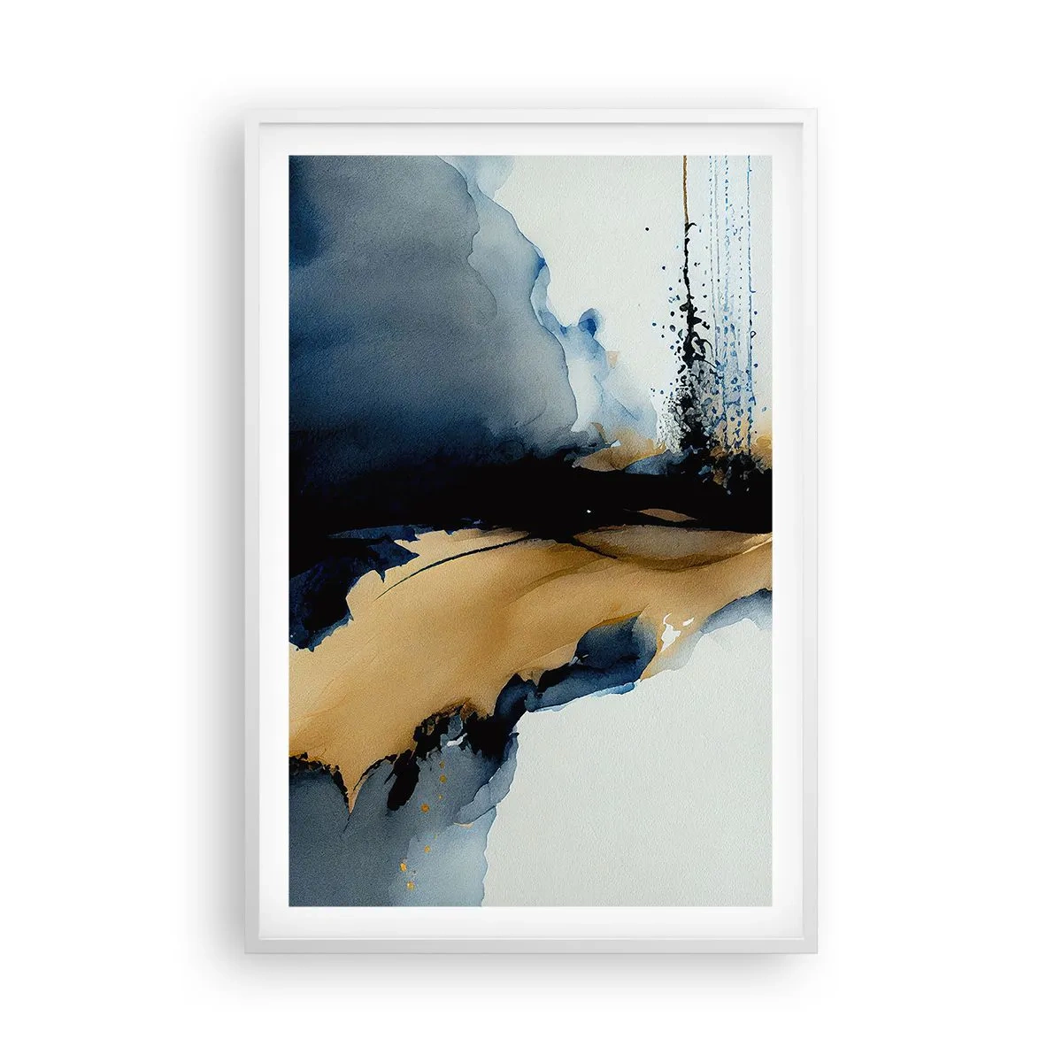 Affiche dans un cadre blanc - Poster - Derrière le rideau - 61x91 cm