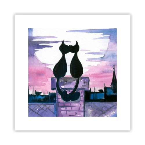 Affiche - Poster - Rendez-vous sous la lune - 30x30 cm