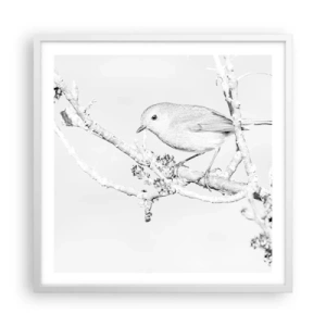 Affiche dans un cadre blanc - Poster - Matin d'hiver - 60x60 cm