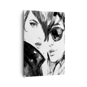 Impression sur toile - Image sur toile - Portraits élégants de femmes aux tons monochromes - 70x100cm - La beauté multipliée - Décoration murale moderne pour le salon et la chambre ARTTOR