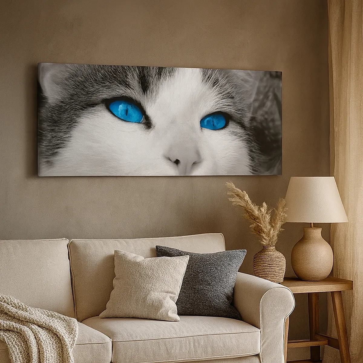 Impression sur toile - Image sur toile - Yeux bleus inhabituels - 30x30 cm