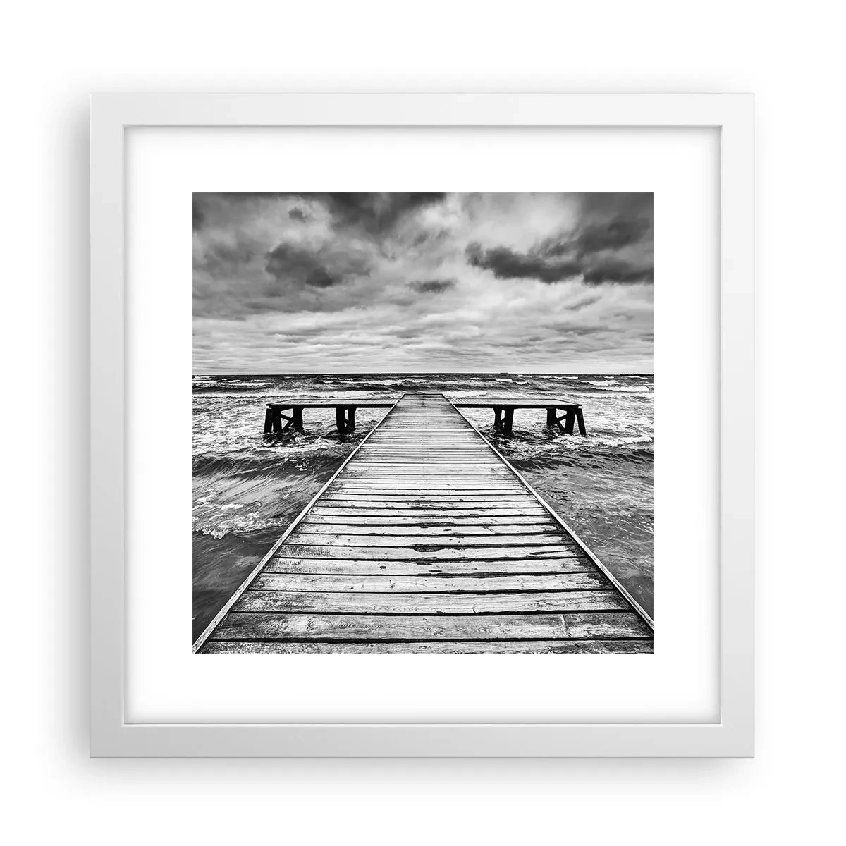 Affiche dans un cadre blanc - Poster - J'attends que le vent, ça le chassera... - 30x30 cm