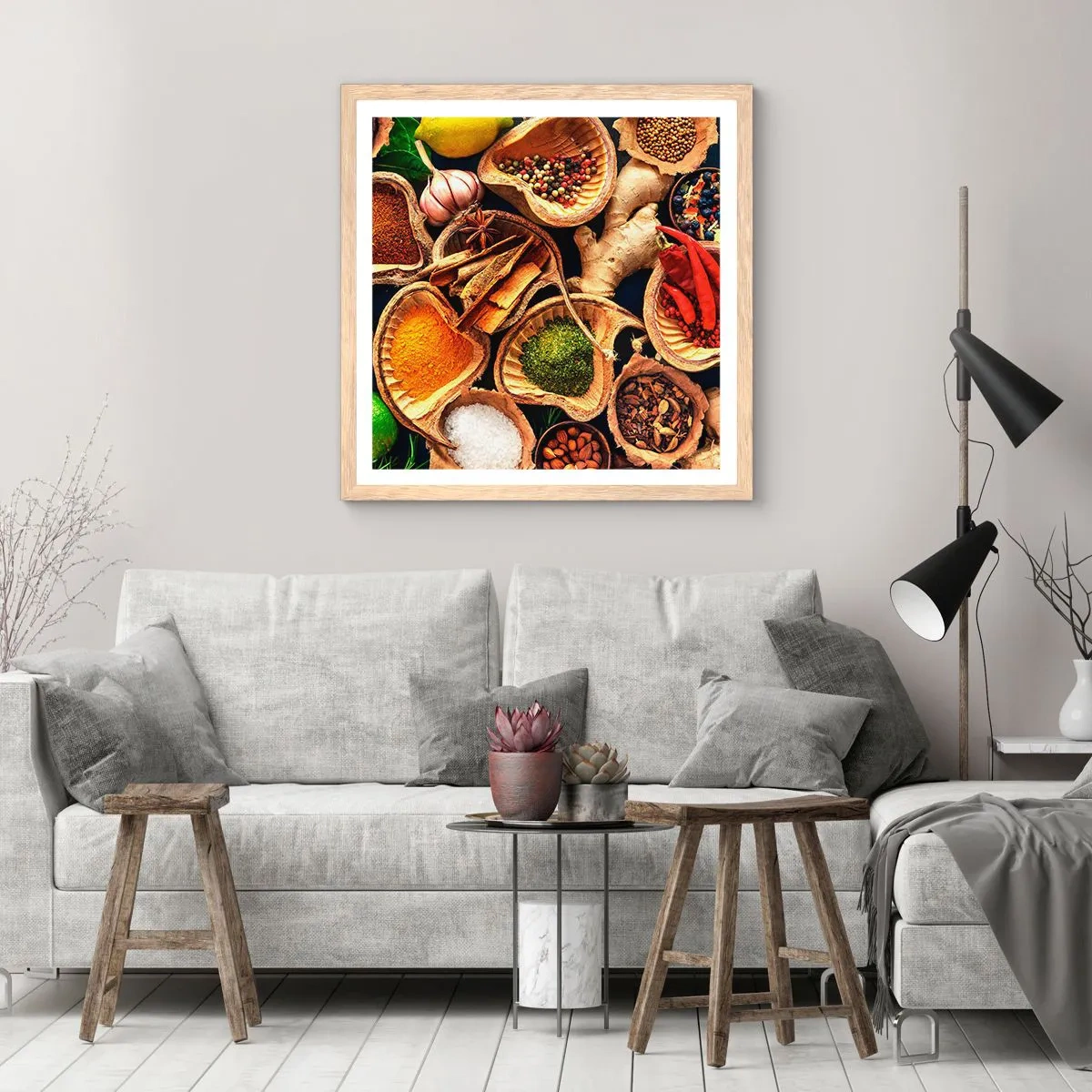 Affiche dans un chêne clair - Poster - Prends ce que tu veux - 50x50 cm