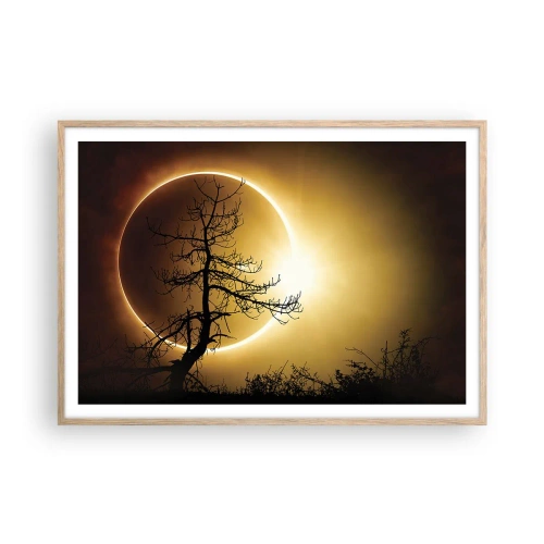 Affiche dans un chêne clair - Poster - Éclipse totale - 100x70 cm