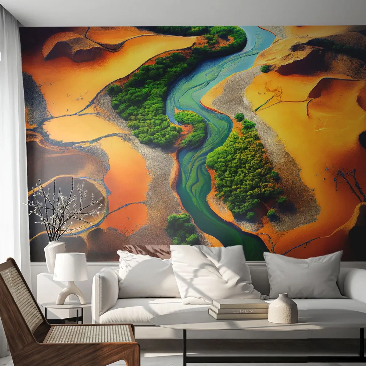 Papier Peint Autocollant Deluxe Sticker - Rivière vivifiante - Paysage, Nature, Rivière - 150x105 cm