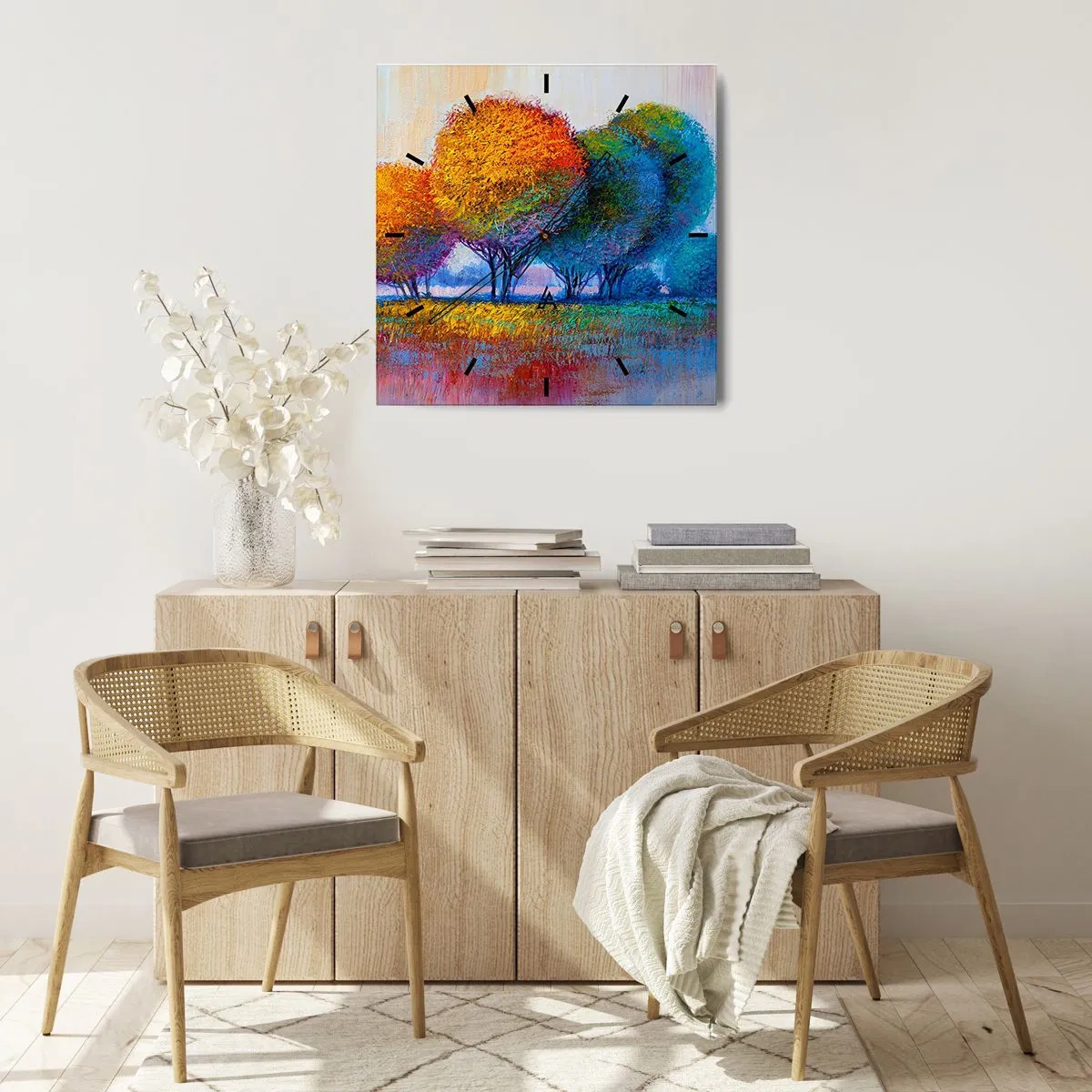 Horloge murale - Pendule murale - Un bouquet de couleurs éclatantes - 40x40 cm