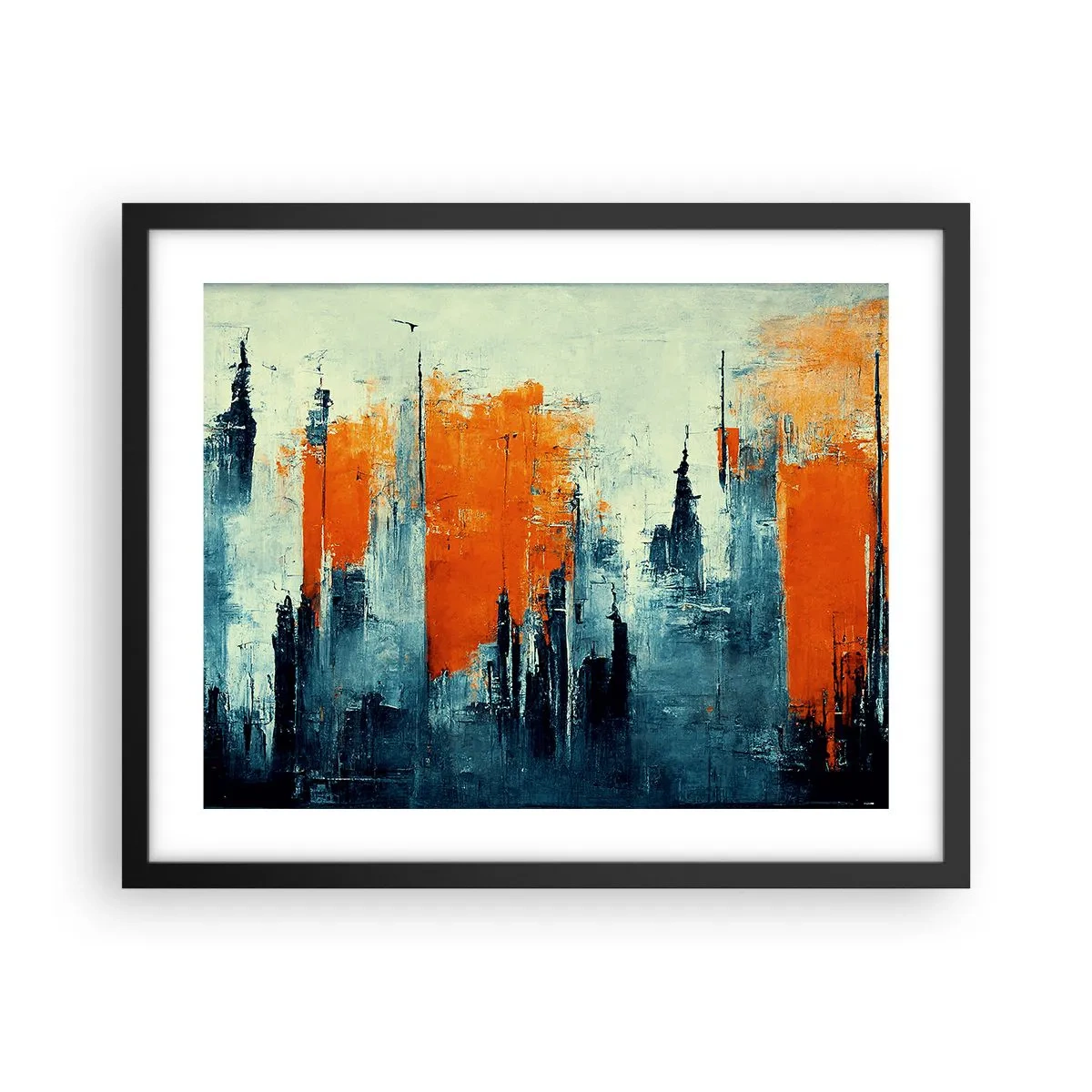 Affiche dans un cadre noir - Poster - Paysage moderne - 50x40 cm