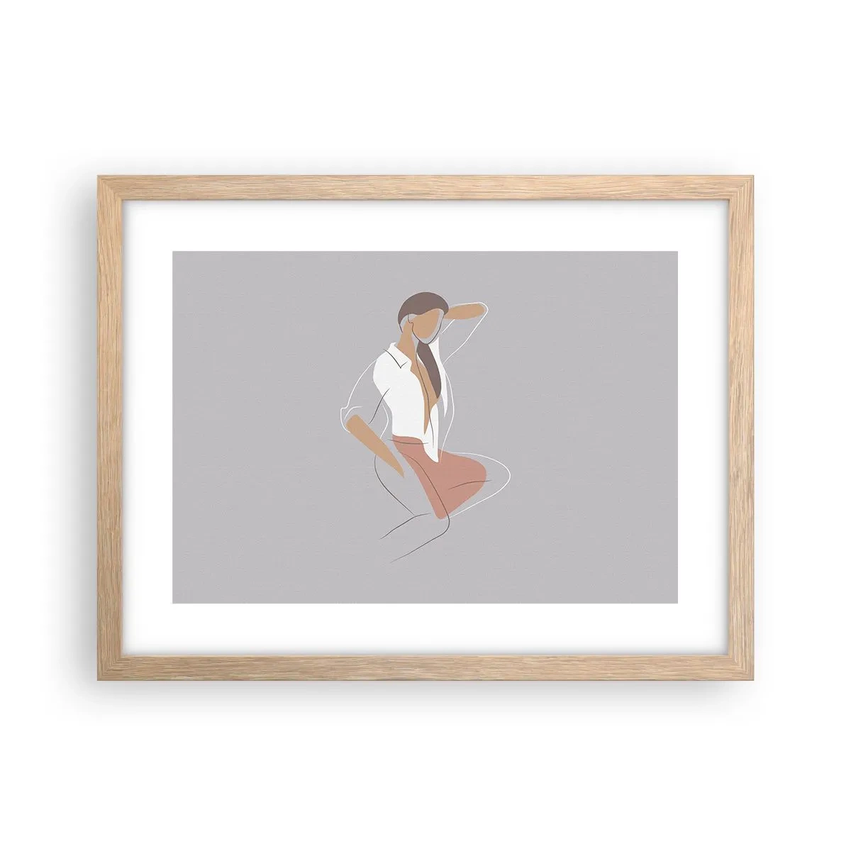 Affiche dans un chêne clair - Poster - Contour gracieux - 40x30 cm