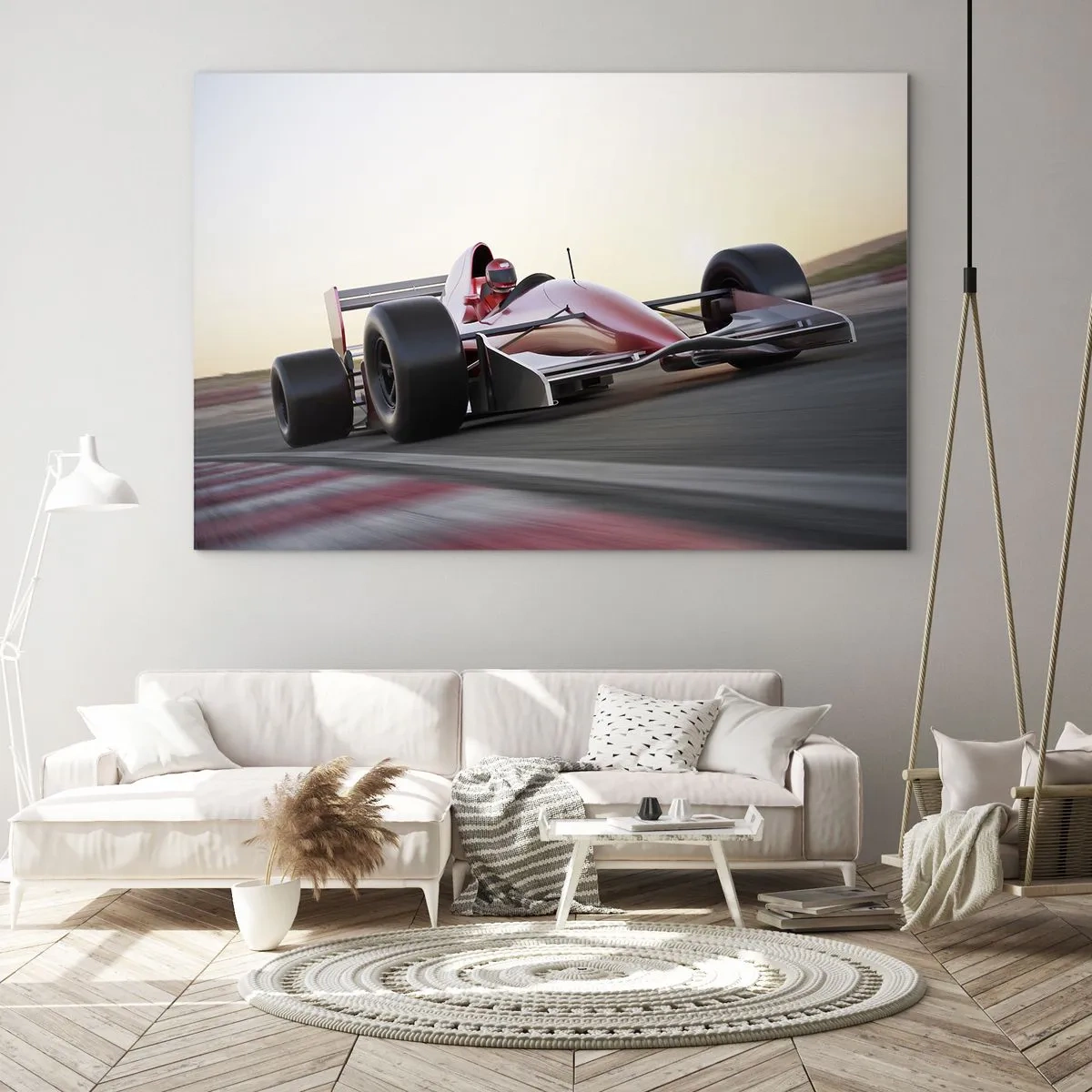 Impression sur verre - Image sur verre - Formule 1 sur la piste de course - 70x50cm - Toujours gagnant - Décoration murale moderne pour le salon et la chambre ARTTOR