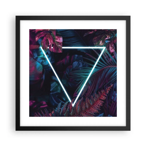 Affiche dans un cadre noir - Poster - Jardin de style disco - 40x40 cm