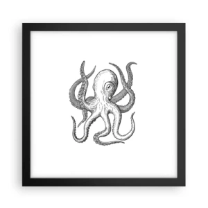 Affiche dans un cadre noir - Poster - Dansant avec les vagues - 30x30 cm