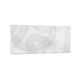 Impression sur verre - Image sur verre - Un motif subtil avec des lignes entrelacées dans des tons clairs - 120x50cm - Il n'y a pas de chemin droit - Décoration murale moderne pour le salon et la chambre ARTTOR
