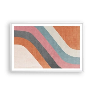 Affiche dans un cadre blanc - Poster - Composition diagonale – mouvement - 91x61 cm