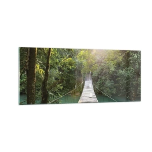 Impression sur verre - Image sur verre - De l'eau azur à la forêt azur - 100x40 cm