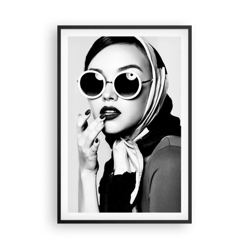 Affiche dans un cadre noir - Poster - Salutations des années 60 - 61x91 cm