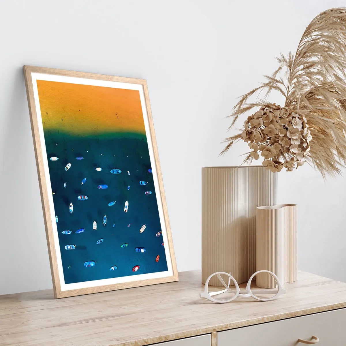 Affiche dans un chêne clair - Poster - Jeu de vacances - 30x40 cm