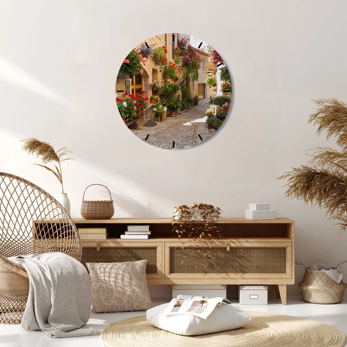 Horloge murale - Pendule murale - Une inondation de fleurs  - 40x40 cm