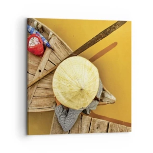 Impression sur toile - Image sur toile - La vie sur le fleuve Jaune - 70x70 cm