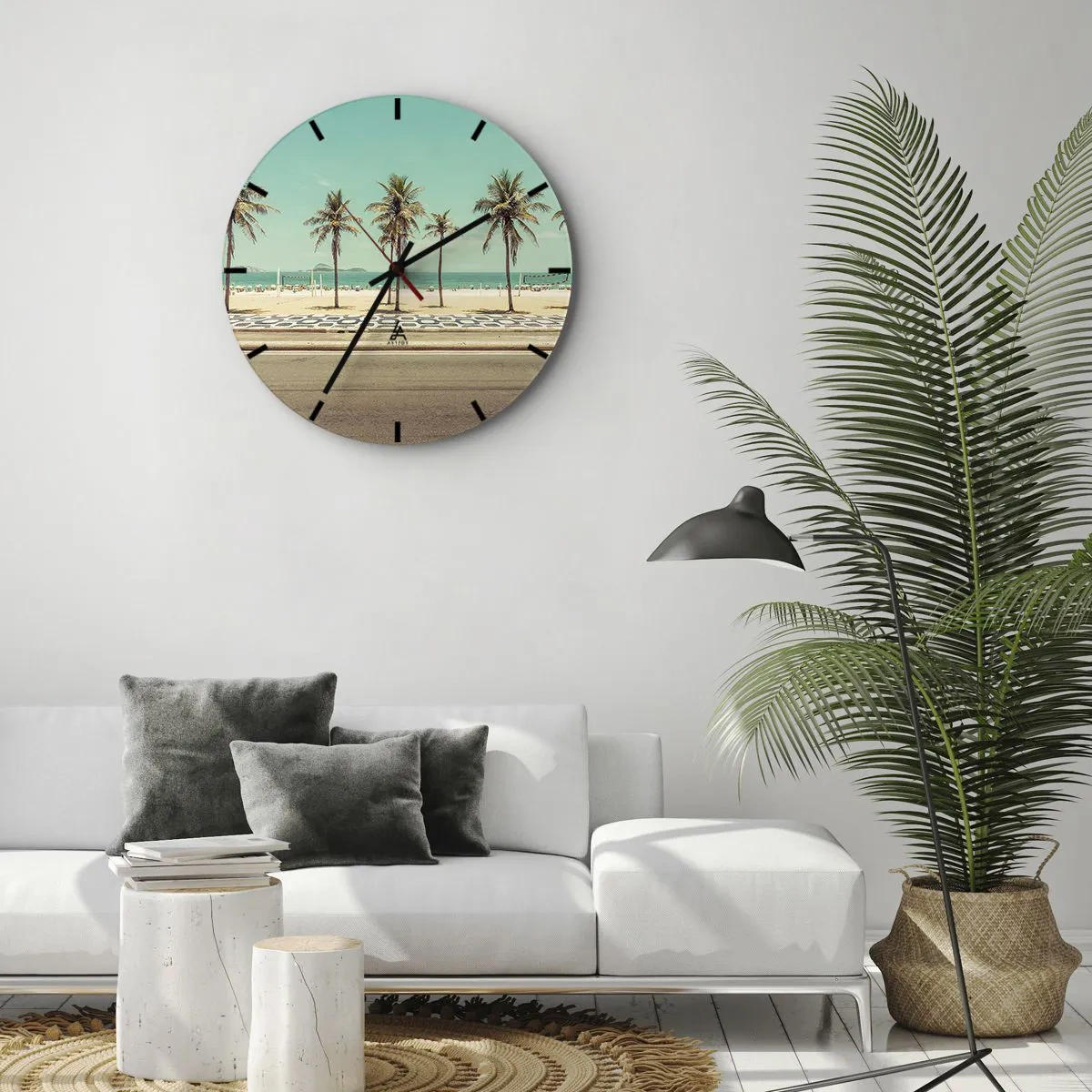 Horloge murale - Pendule murale - Gardien de plage - 30x30 cm